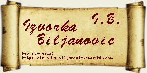 Izvorka Biljanović vizit kartica